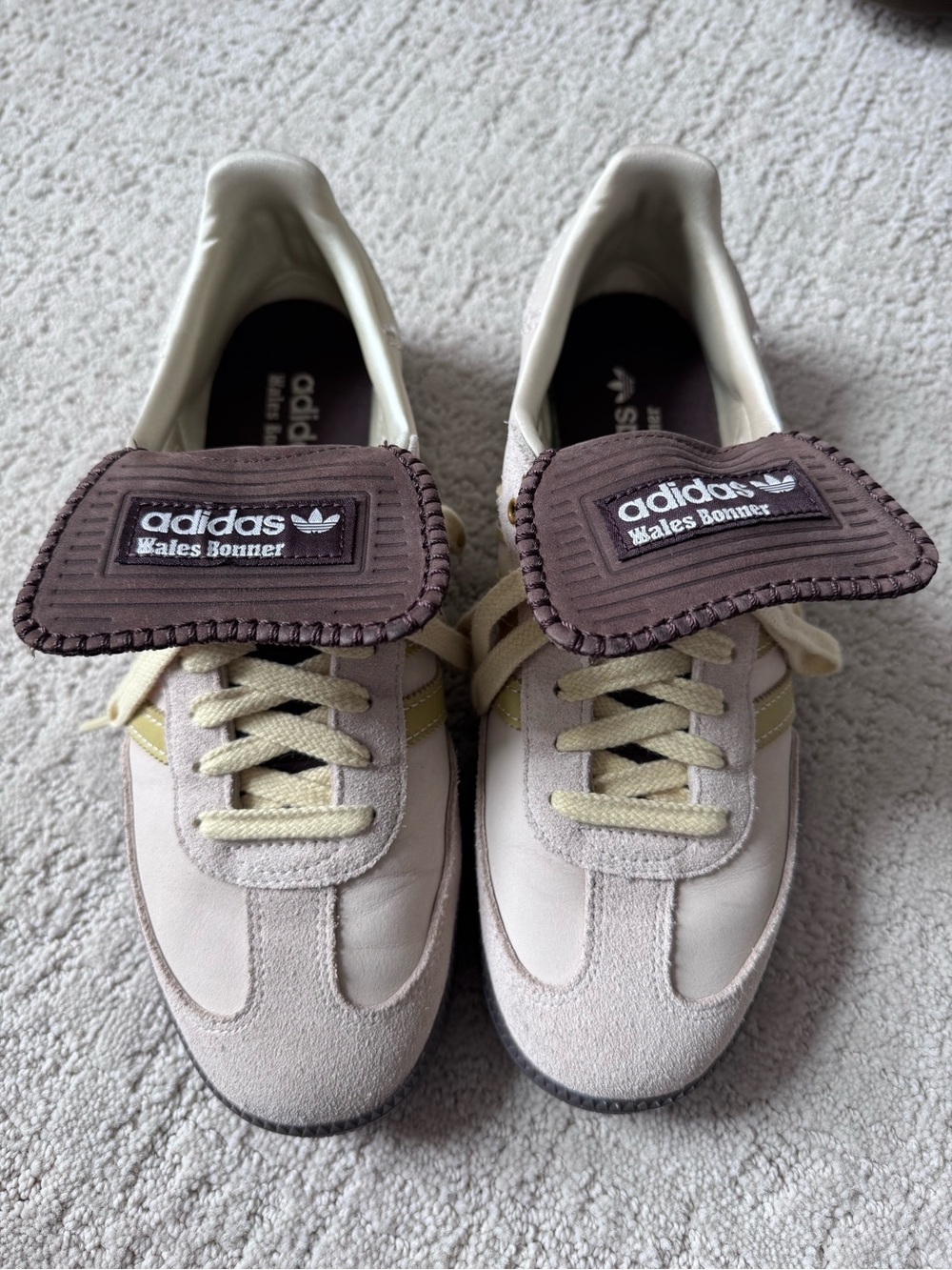 adidas Cream, Olive & Brown Retro Samba Sneakers